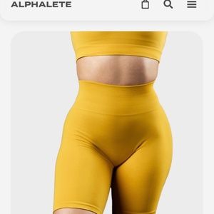 Alphalete amplify shorts golden hour